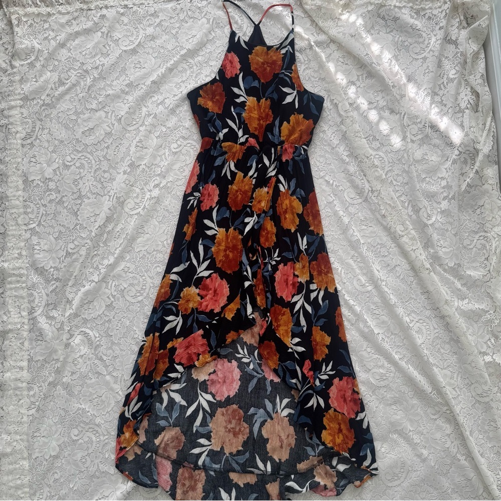 Fika The Brand Women's Dress Size Small Black With Orange, Pink, Blue Floral